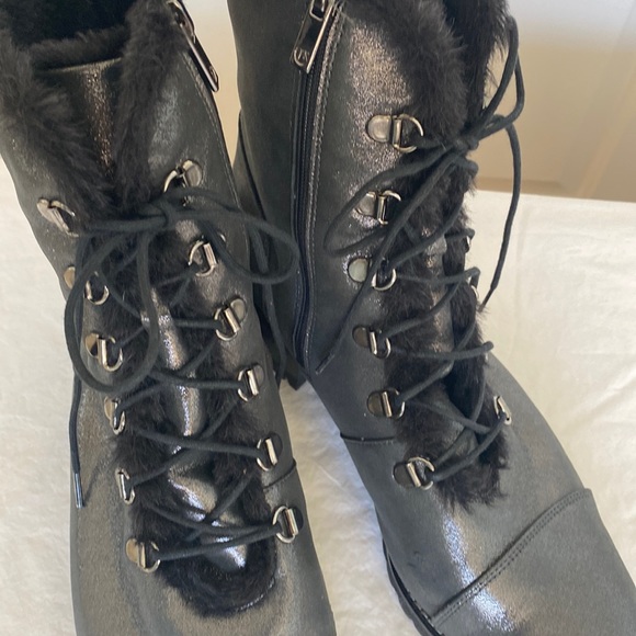 Peter Kaiser Leather Lace Up Ankle Boots Silver Gray - Picture 4 of 16